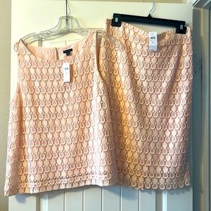 Ann Taylor coral sleeveless shirt and skirt